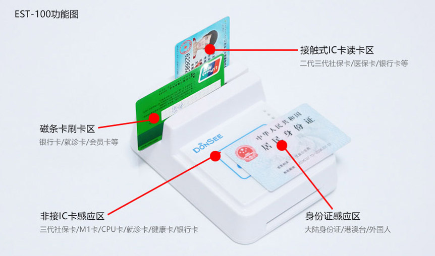 广东东信智能科技有限公司EST-100多功能身份证社保卡读卡器